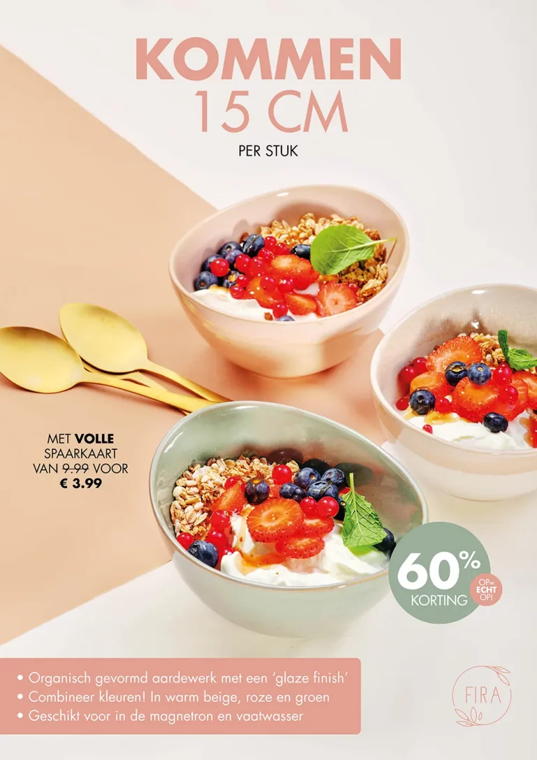 FIRA servieswe kom 15 cm - diverse kleuren